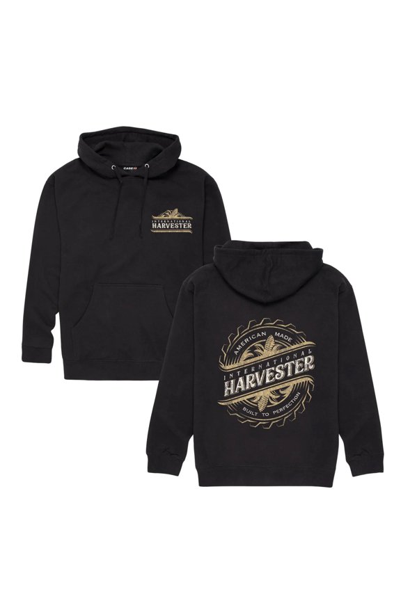International Harvester Vintage Style Black Hooded Sweatshirt D20517