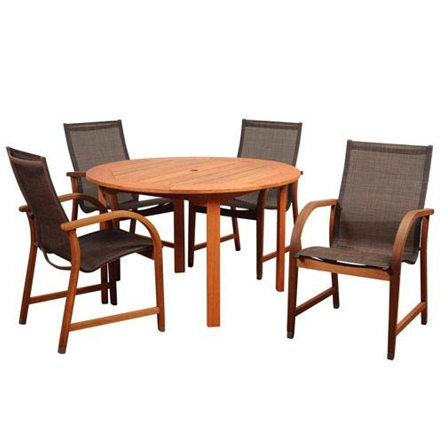 International Home Amazonia 5 Piece Round Patio Dining Set in Brown - image 1 of 5