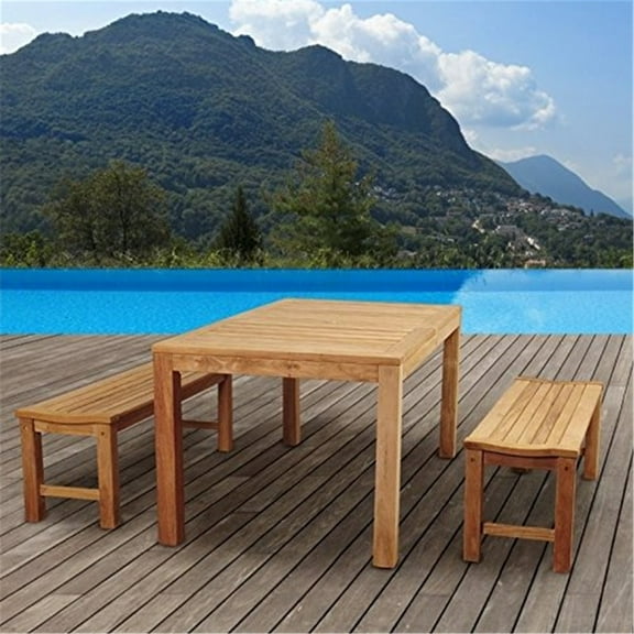 International Home Amazonia Teak 3 Piece Patio Dining Set
