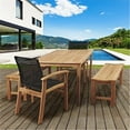 thumbnail image 1 of Amazonia Gloucester 6-Person Sling Patio Dining Set With Teak Table, 1 of 6
