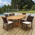 thumbnail image 1 of Noah 9 Piece Resin Wicker Patio Dining Set With 87 X 47 Inch Oval Teak Extension Table By Amazonia, 1 of 6