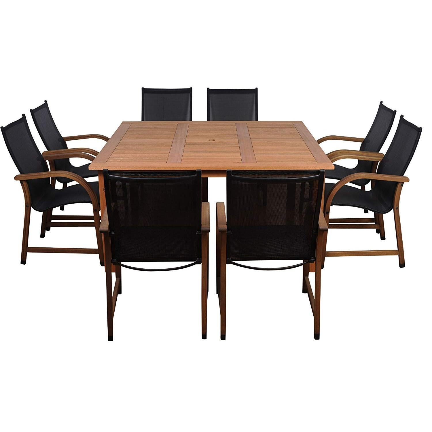 Bahamas Eucalyptus 9-Piece Square Patio Dining Set for 8