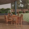 thumbnail image 1 of International Home Eucalyptus 7 Piece Wood Patio Dining Set, 1 of 13