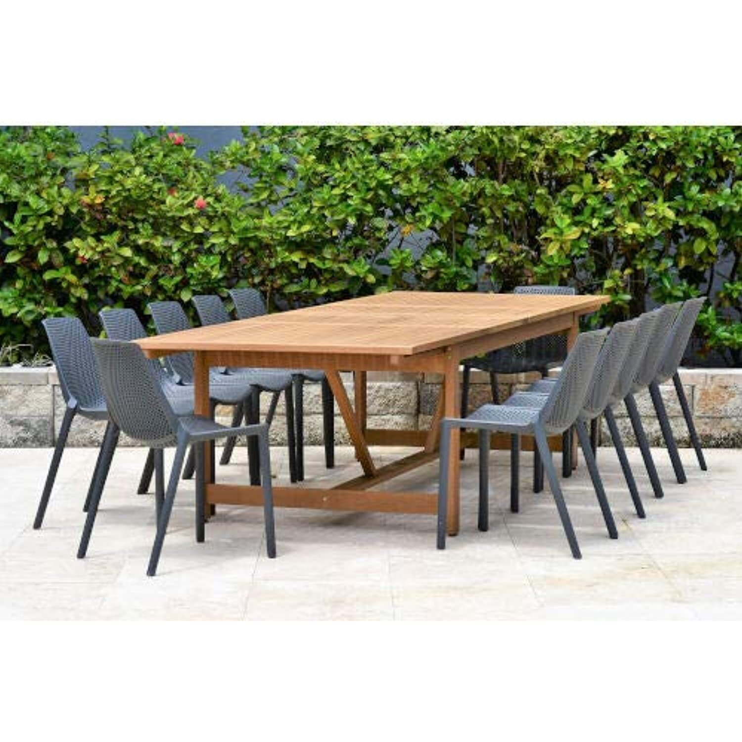 International Home Miami Amazonia Sequoia 13 Piece Eucalyptus Patio