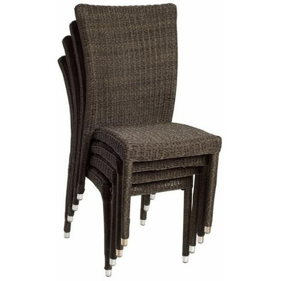 International Home Miami Atlantic Bari Side Chair Set 4 PCS - Dusty Brown