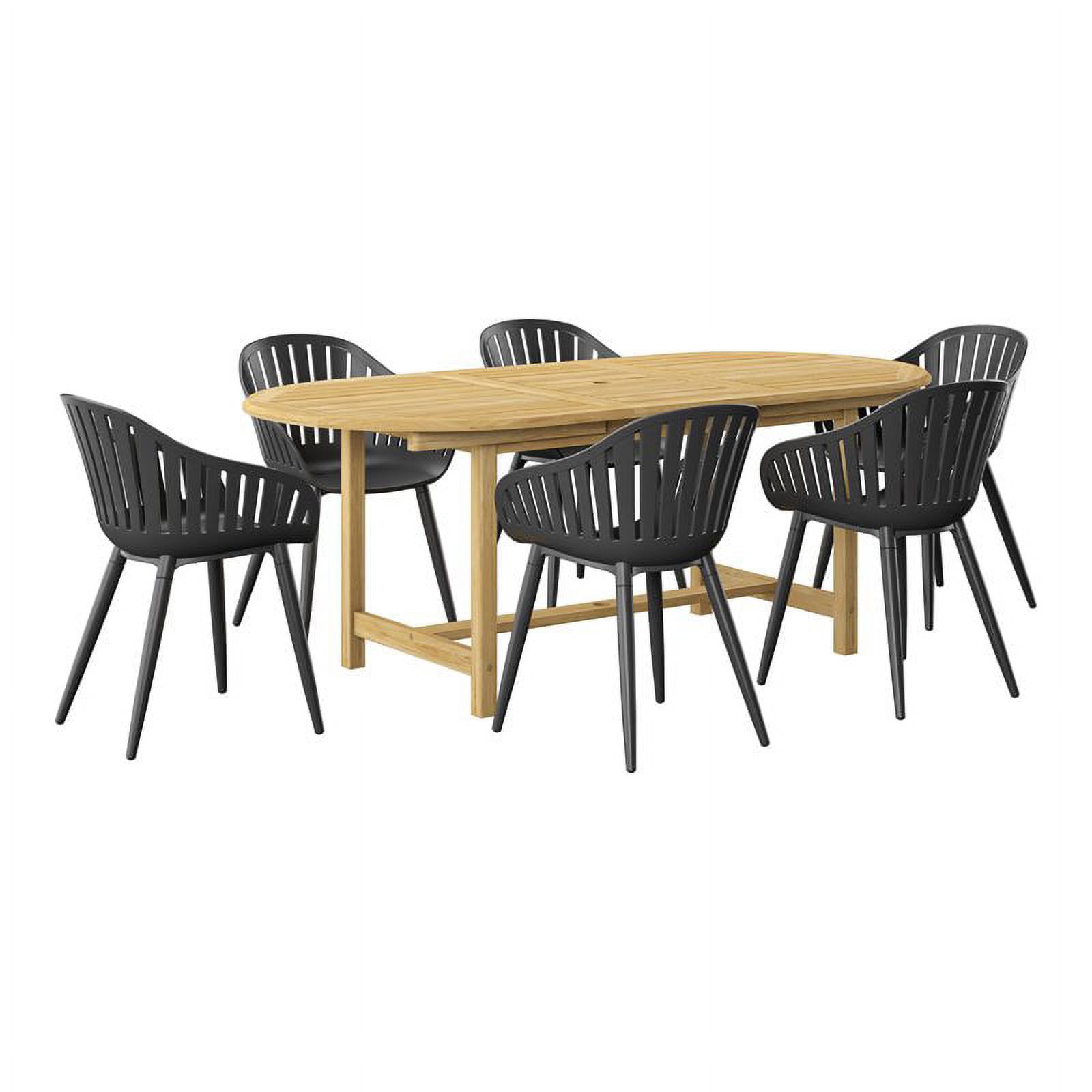 International Home Miami Corp Amazonia 7Piece Oval Dining Set in Brown