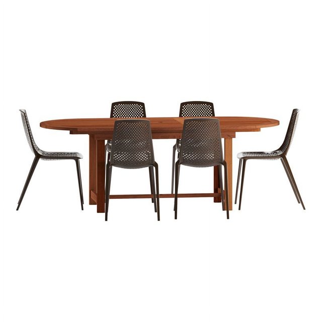 International Home Miami Corp Amazonia 7Piece Oval Patio Dining Set