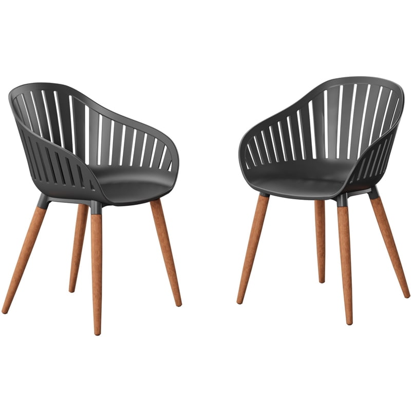 International Home Miami Corp Amazonia Resin Patio Chairs in Black (Set
