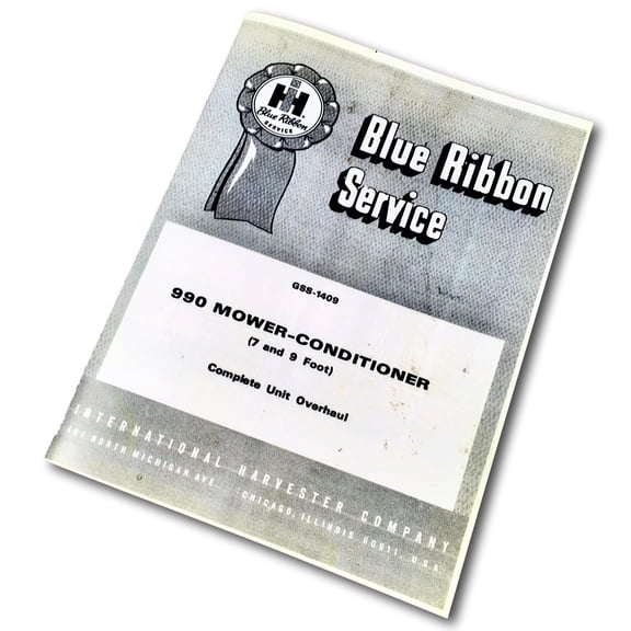 International Ih 990 Mower-Conditioner Service Shop Repair Manual Unit Overhaul