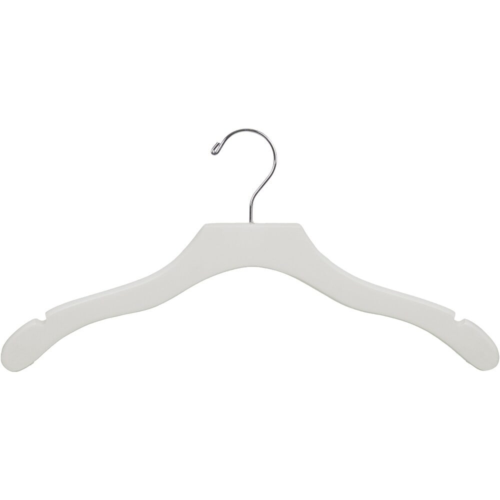 International Innovations White Wavy Top Hanger with Notches (Case of 100)