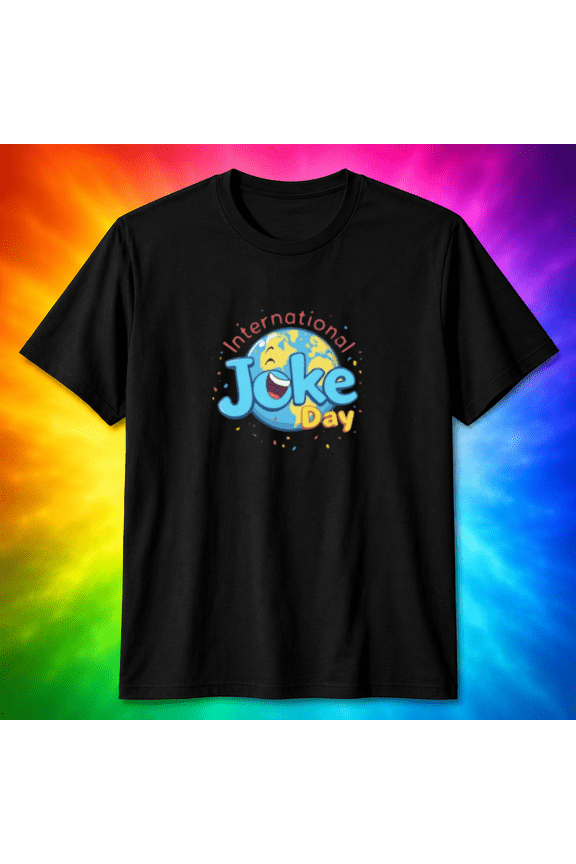 International Joke Day Smiling Globe Funny T-Shirt, for men & women, S-5XL