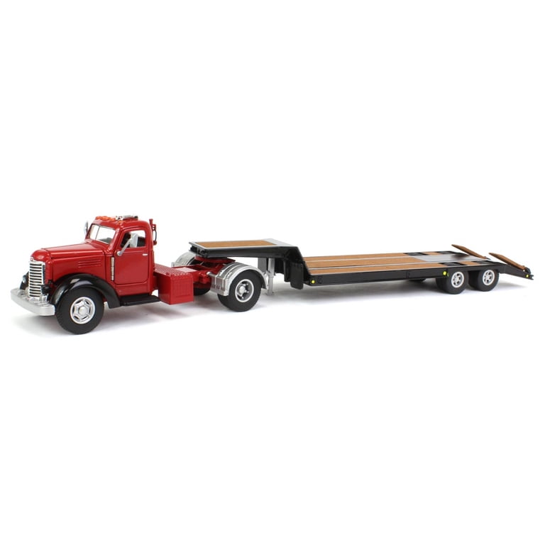 Free Shipping! International KB-8 Truck with Lowboy Trailer Red
