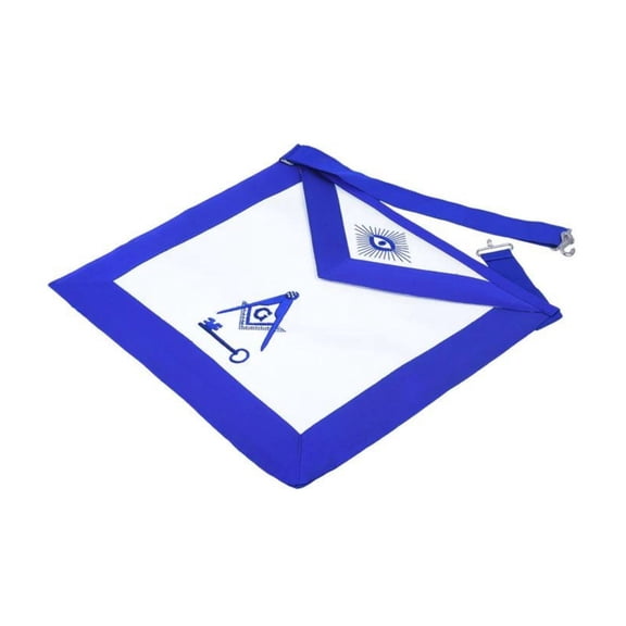 International Masons Apron – Royal Blue, Adjustable Waist Belt with Chrome Fastener, Premium Masonic Regalia
