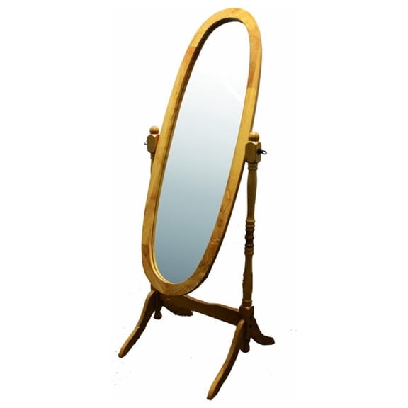 International Natural Wooden Cheval Floor Mirror