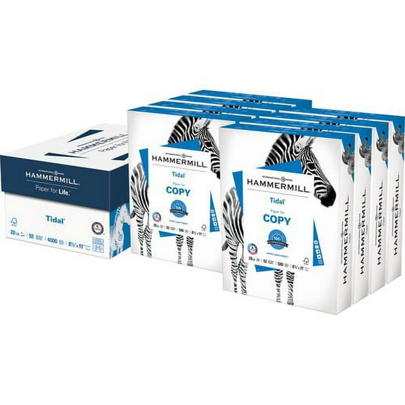 International Paper International Paper Tidal Paper - White - 92 Brightness - Letter - 8 1/2" x 11" - 20 lb Basis Weight - 75 g/m Grammage - 8 / Carton | Bundle of 2 Cartons