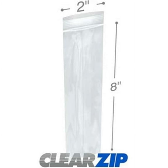 International Plastics CZ20208 2 x 8 in. ClearZip Lock Bags, 0.002 Gauge - Case of 1000