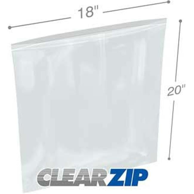 International Plastics CZ41820 18 x 20 in. ClearZip Lock Bags, 0.004 Gauge - Case of 500