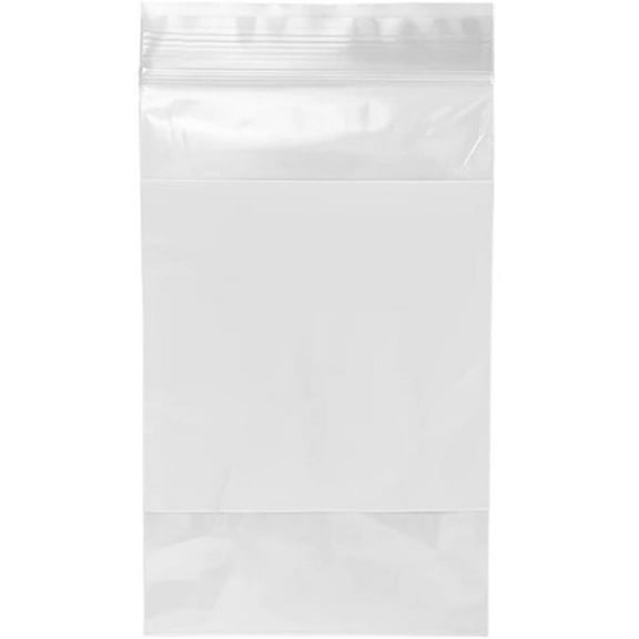 International Plastics CZDBW20305 3 x 5 in. 2 mil Clear Zip White Block Dispenser Zip Lock Bag - Pack of 100