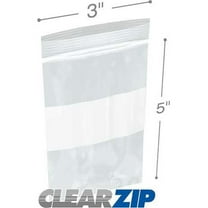 International Plastics CZW40305 3 x 5 in. 4 Mil ClearZip Whiteblock Lock Top Bags - Case of 1000
