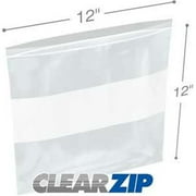 International Plastics CZW41212 12 x 12 in. 4 Mil ClearZip Whiteblock Lock Top Bags - Case of 500