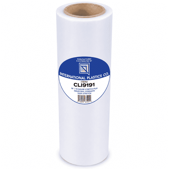 International Plastics Co. 18" 70 Gauge Plastic Stretch Film/Wrap 1500ft Clear Packing Moving Heavy Duty Shrink Film