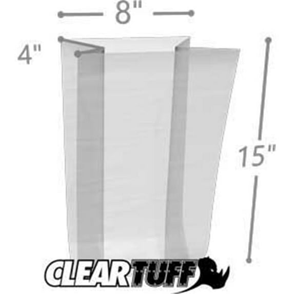 International Plastics GB0080415 8 x 4 x 15 in. 1 Mil Clear Gusseted Poly Bags - Case of 1000