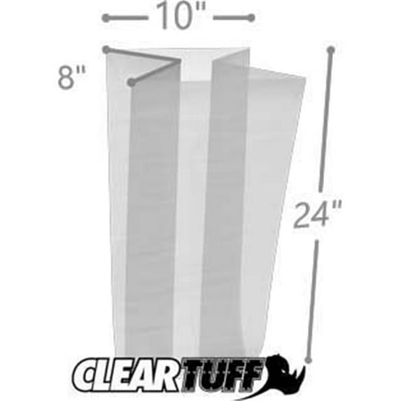International Plastics GB2100824 10 x 8 x 24 in. 2 Mil Clear Gusseted Poly Bags - Case of 500