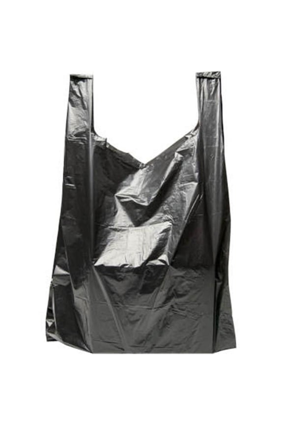 MB-T-28BLK 18 x 8 x 28 in. Plain Black HD T-Shirt Bags - Case of 500