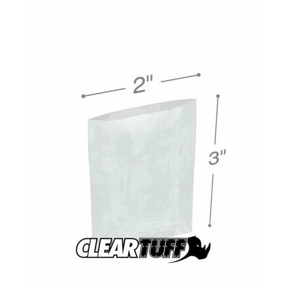 International Plastics PB10203 2 x 3 in. 1.25 mil Low Density Polyethylene Bags, Clear - Pack of 1000