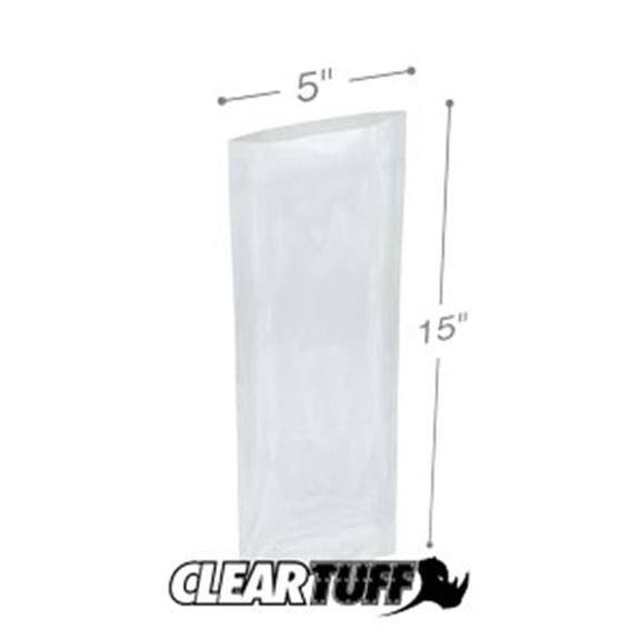 International Plastics PB20515 5 x 15 in. Clear Poly Bags, 0.002 Gauge - Case of 1000