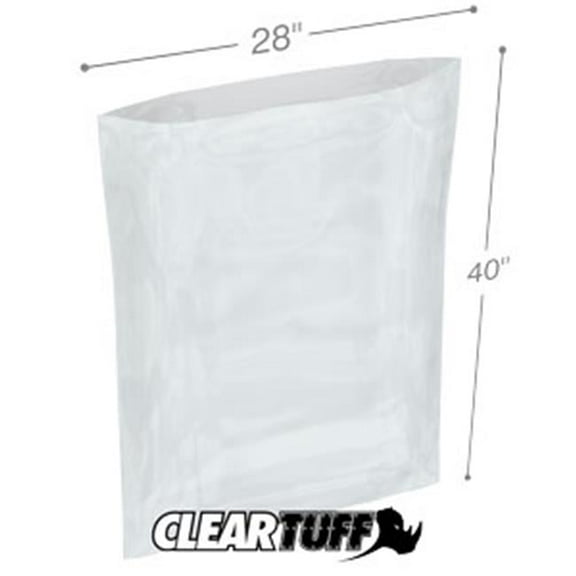 International Plastics PB22840 28 x 40 in. Clear Poly Bags, 0.002 Gauge - Case of 250