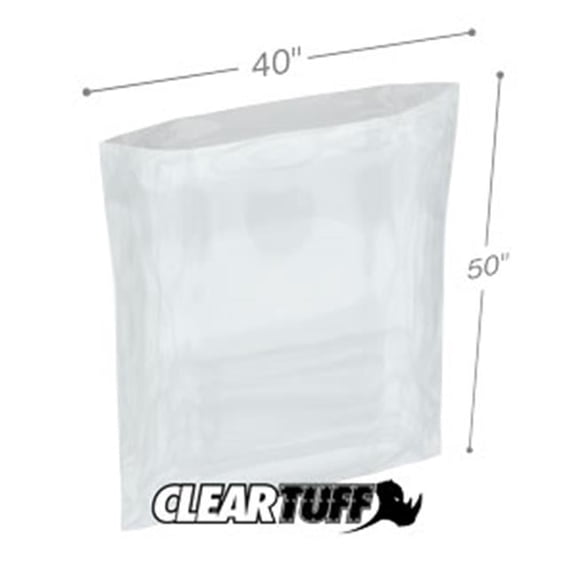 International Plastics PB24050 40 x 50 in. Clear Poly Bags, 0.002 Gauge - Case of 100