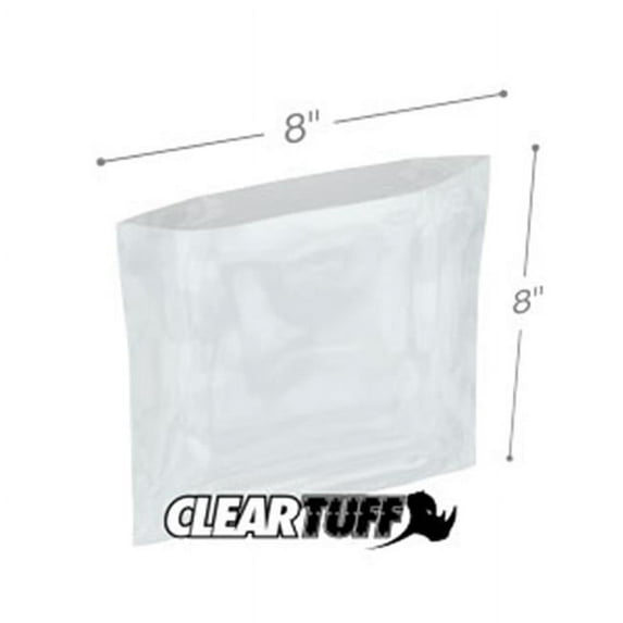 International Plastics PB40808 8 x 8 in. Clear Poly Bags, 0.004 Gauge - Case of 1000