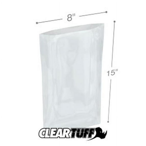 International Plastics PB40815 8 x 15 in. Clear Poly Bags, 0.004 Gauge - Case of 1000