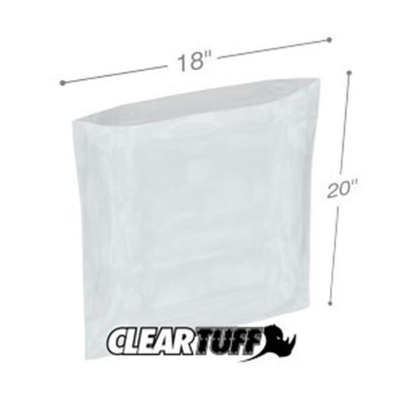 International Plastics PB41820 18 x 20 in. Clear Poly Bags, 0.004 Gauge - Case of 250