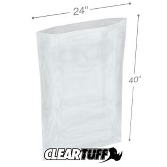 International Plastics PB42440 24 x 40 in. Clear Poly Bags, 0.004 Gauge - Case of 100