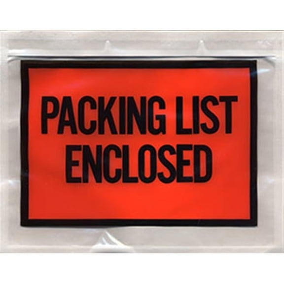 International Plastics PL-FP-705 7 x 5.5 in. Full Face Packing List - Case of 1000