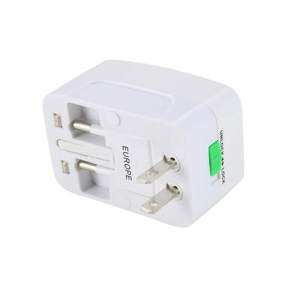 International Plug Travel Adapter Power Socket Converter Wide Compatibility with 150+ Countries White