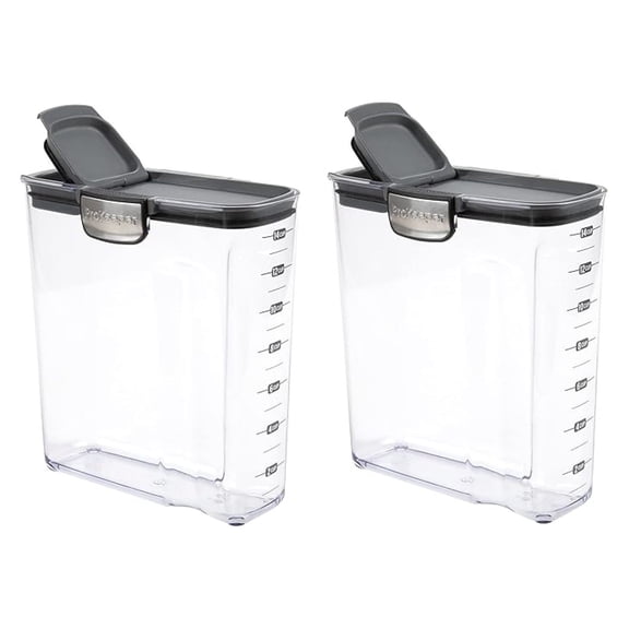 International ProKeeper+ Clear Plastic Airtight Food Baker's Kitchen Storage Organization Container Canister Set with Magnetic Accessories, 2- Piece Set (Cereal 4.2-Quart)