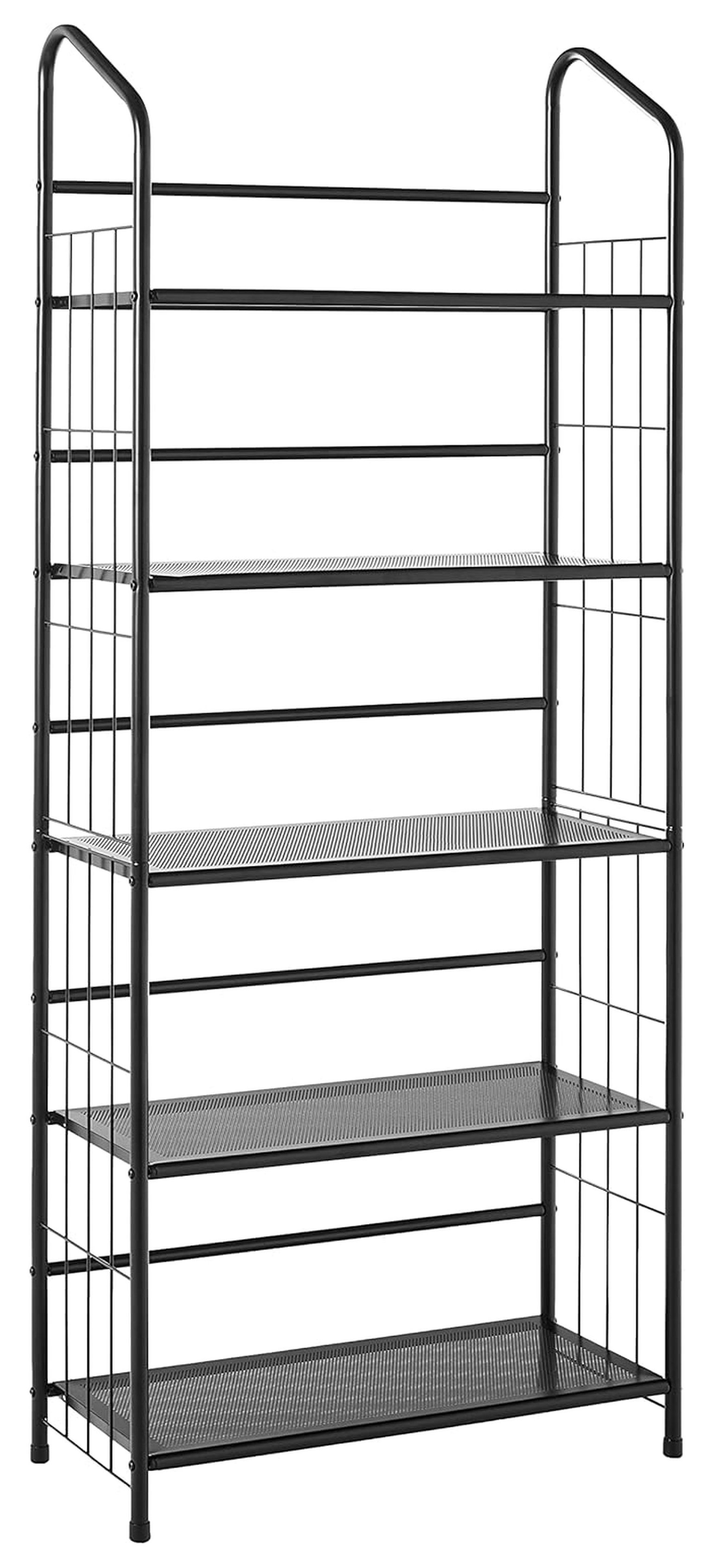 International R597-5 Five Tier Metal Book Rack,Black - Walmart.com