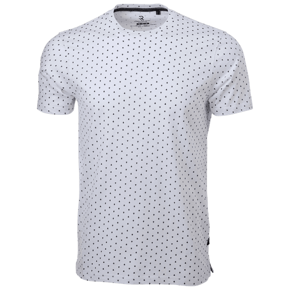 International Report Short Sleeve Arrow Print Shirt (White, Small)