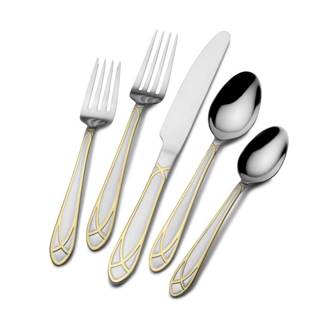 International Silver Gold Accent Mirage 45Piece 18.0 Flatware Set