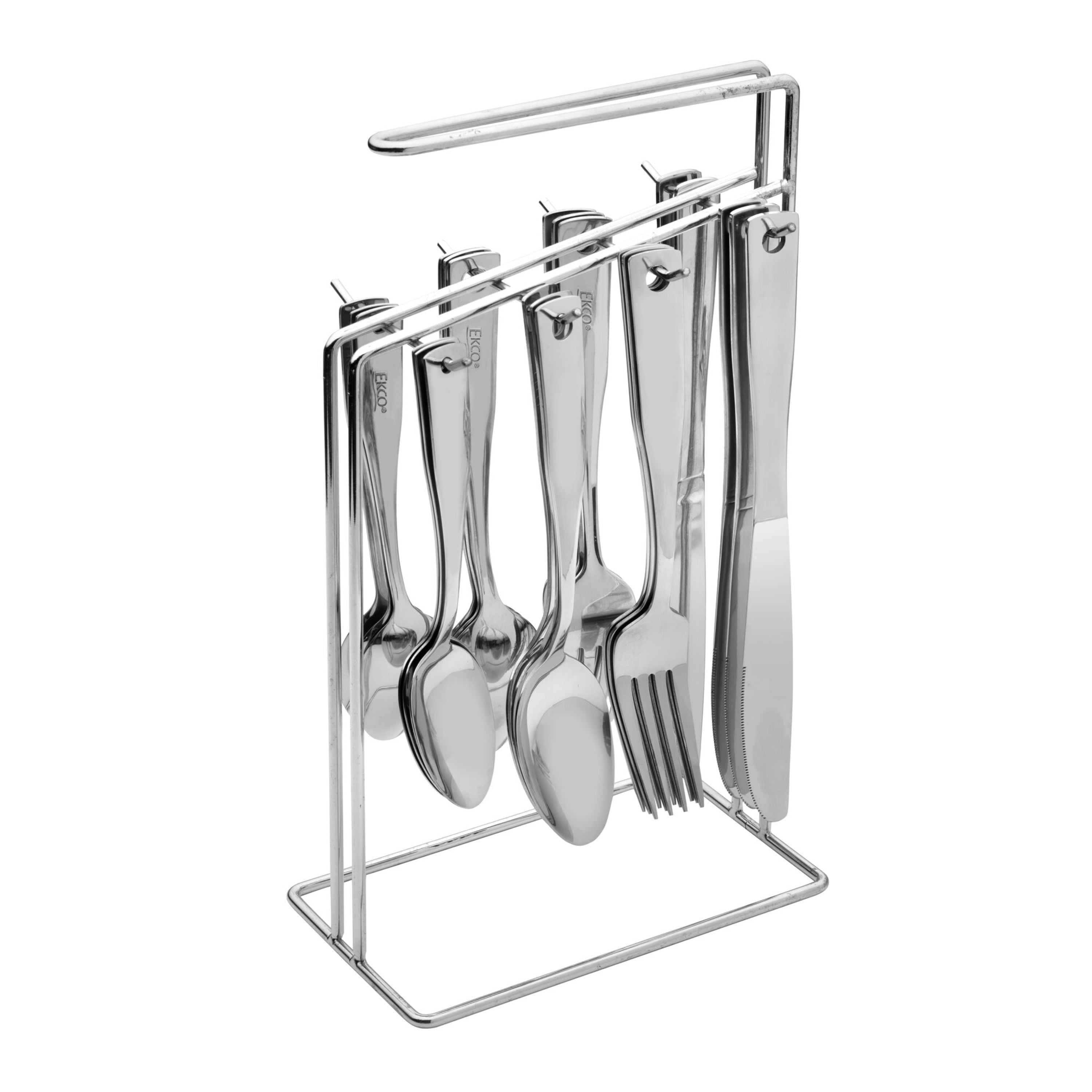 International Silver Piccadilly 24 Piece 18.0 Stainless Steel Flatware Set With Caddy