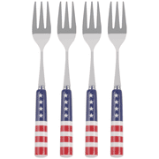 International Silver Stars and StripesCeramic Handle Appetizer Fork Set of 4