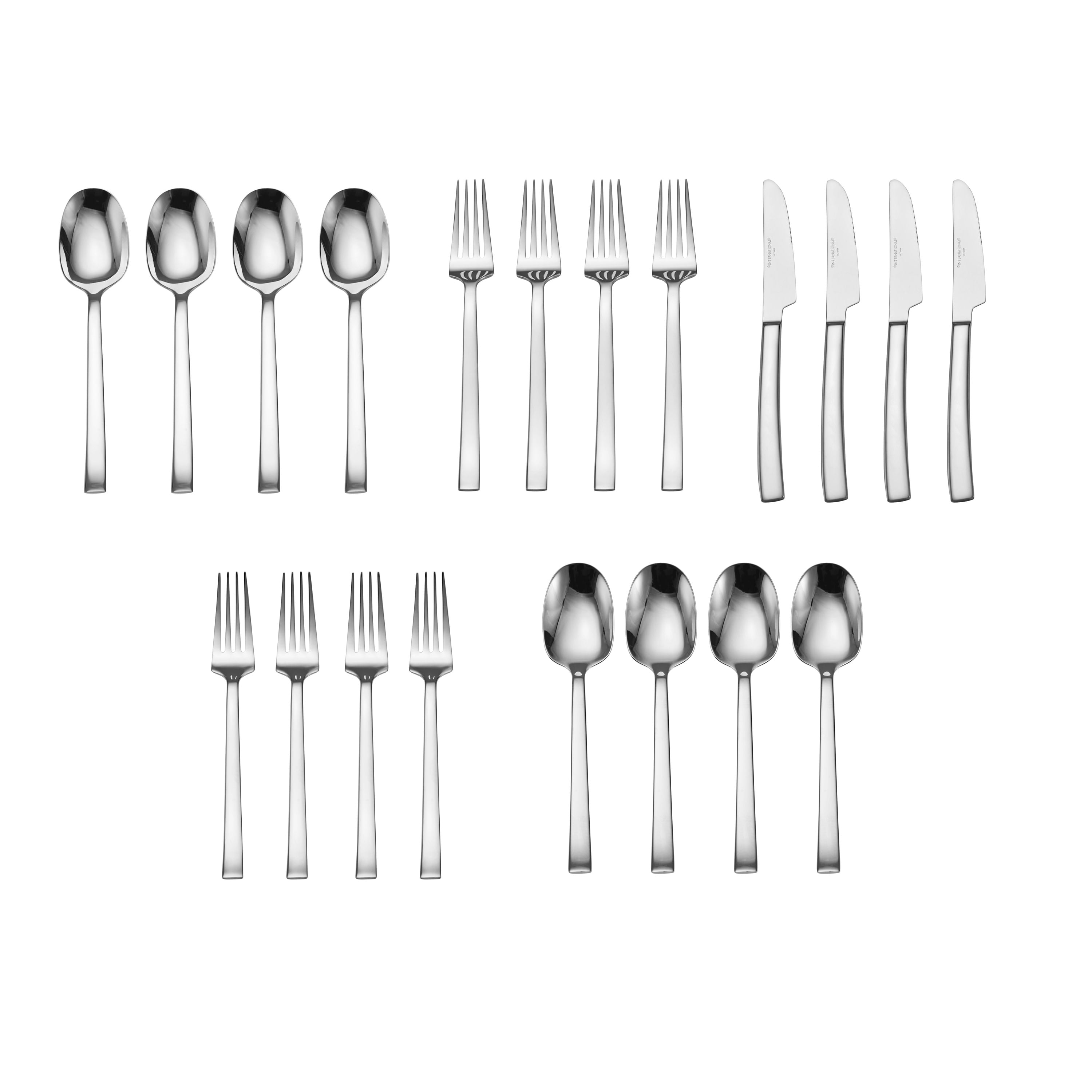 International Silver Yorkshire 20-Piece 18/10 Stainless Steel Flatware Set, Service for 4