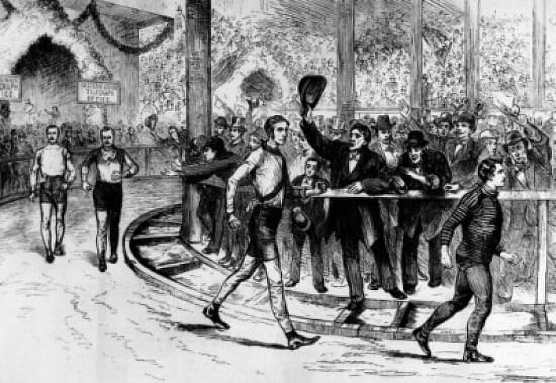 International Six-Day Walking Match in New York City March 1879 by unknown artist Canvas Art - (18 x 24)