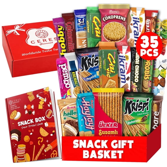 Gift A Snack Deluxe Snack Variety Pack Gift Box, International Snack Box - 35 Count