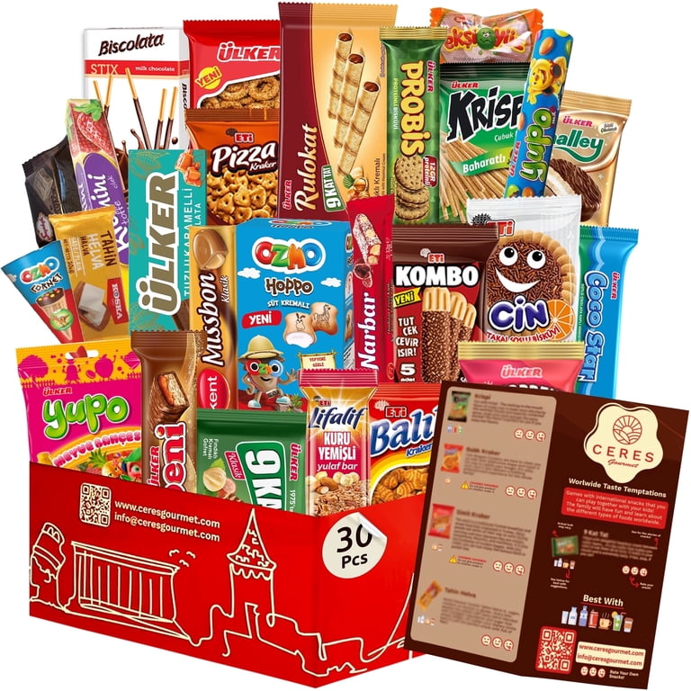 Ceres Gourmet Turkish Treats, Sweet & Savory Snack Box, 30 Pcs