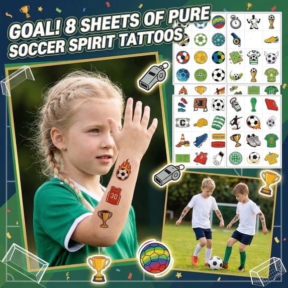 International Soccer Celebration 8 Cartoon Football Series Temporary ...