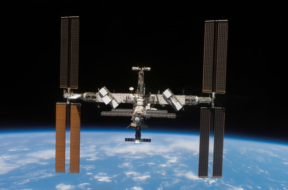 International Space Station Canvas Art - Stocktrek Images (34 x 23)